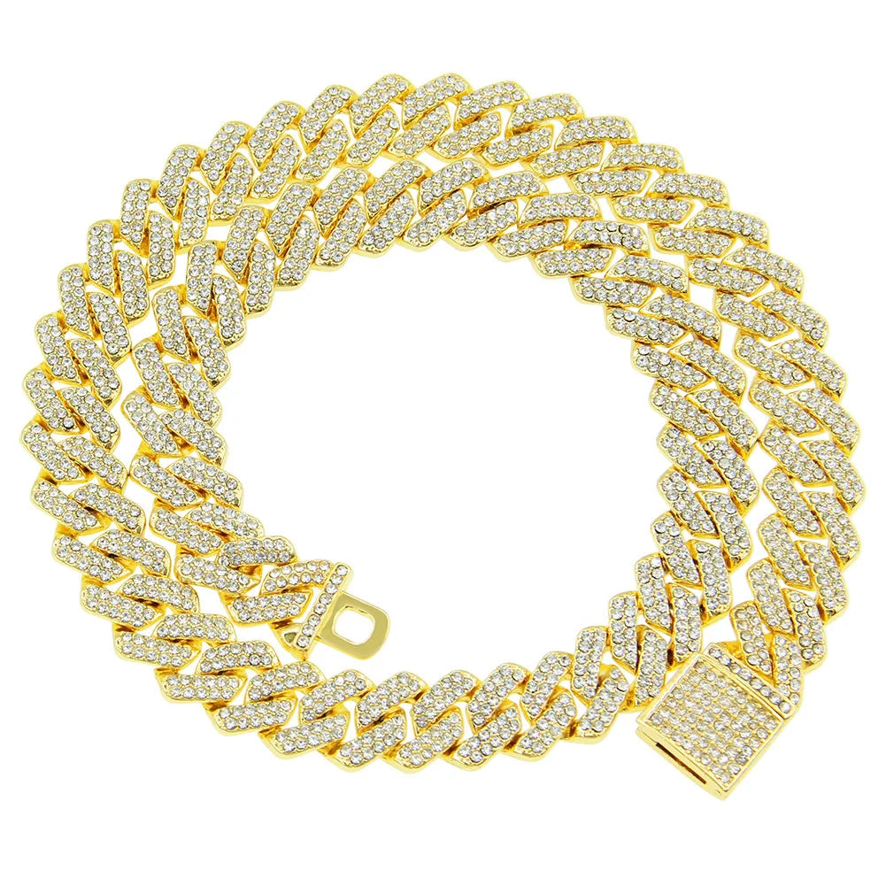 12MM Solid iced out Cuban Chain