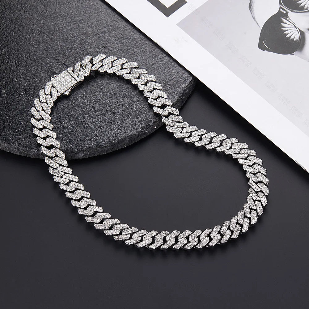 12MM Solid iced out Cuban Chain