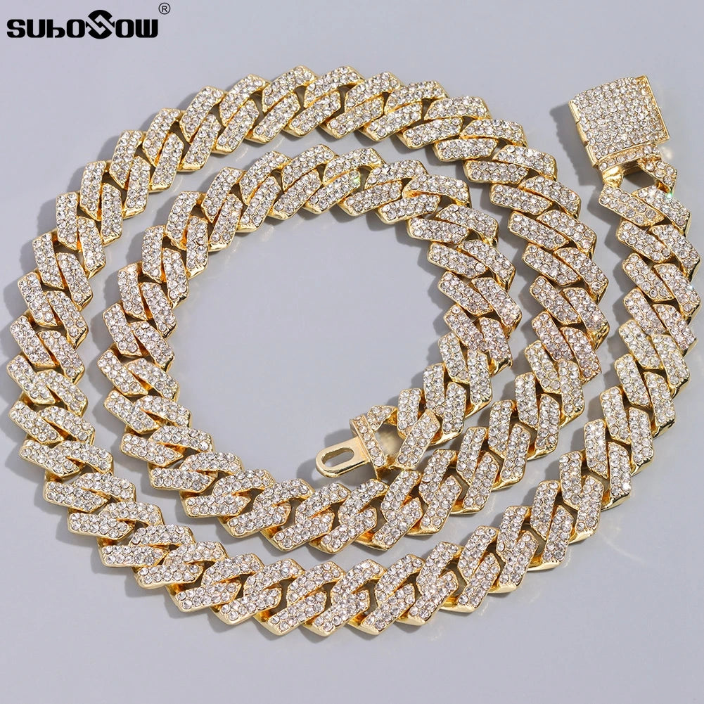 HipHop Men Women 14MM Prong Cuban Link Chain