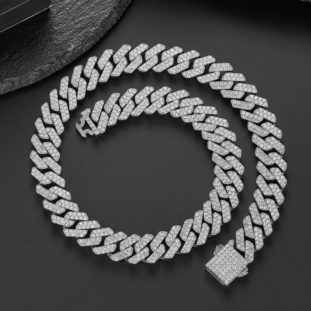 12MM Solid iced out Cuban Chain
