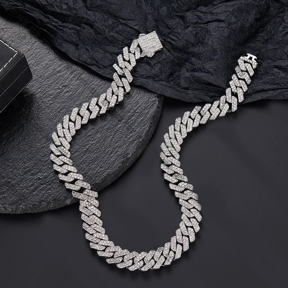 12MM Solid iced out Cuban Chain