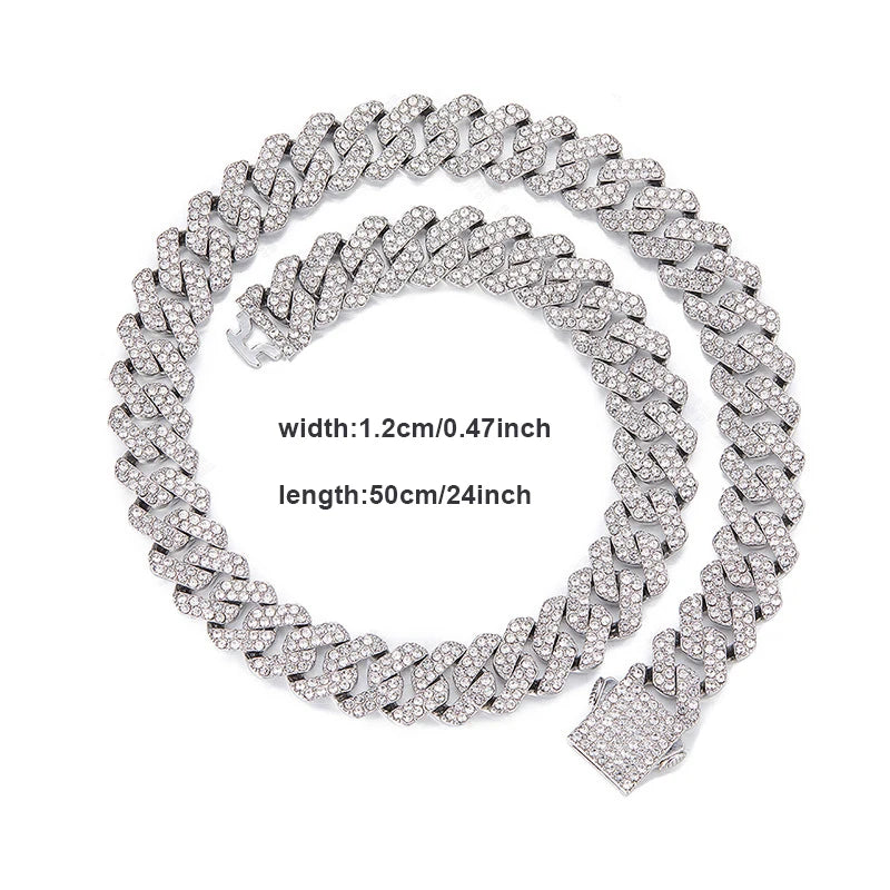 12MM Solid iced out Cuban Chain