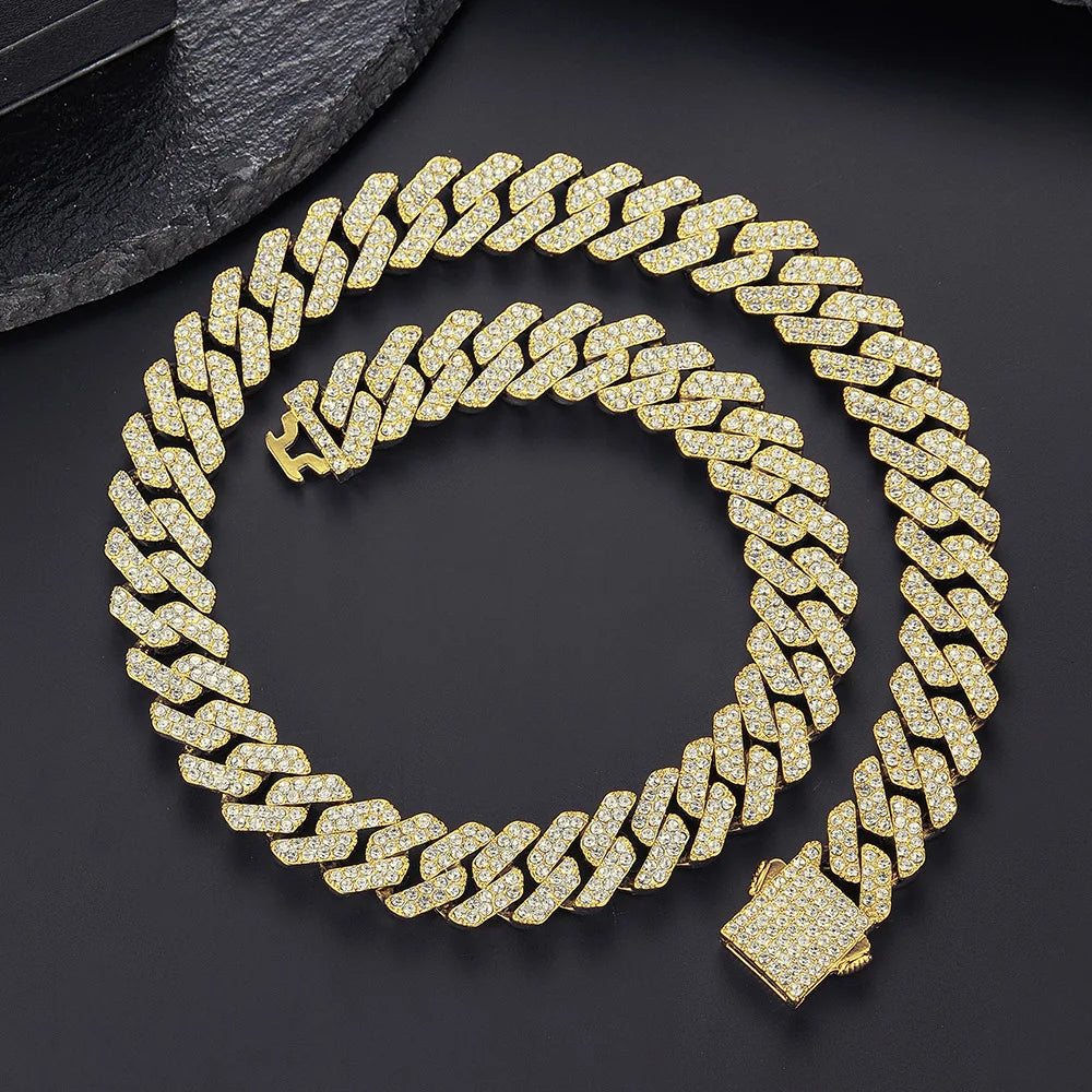 12MM Solid iced out Cuban Chain