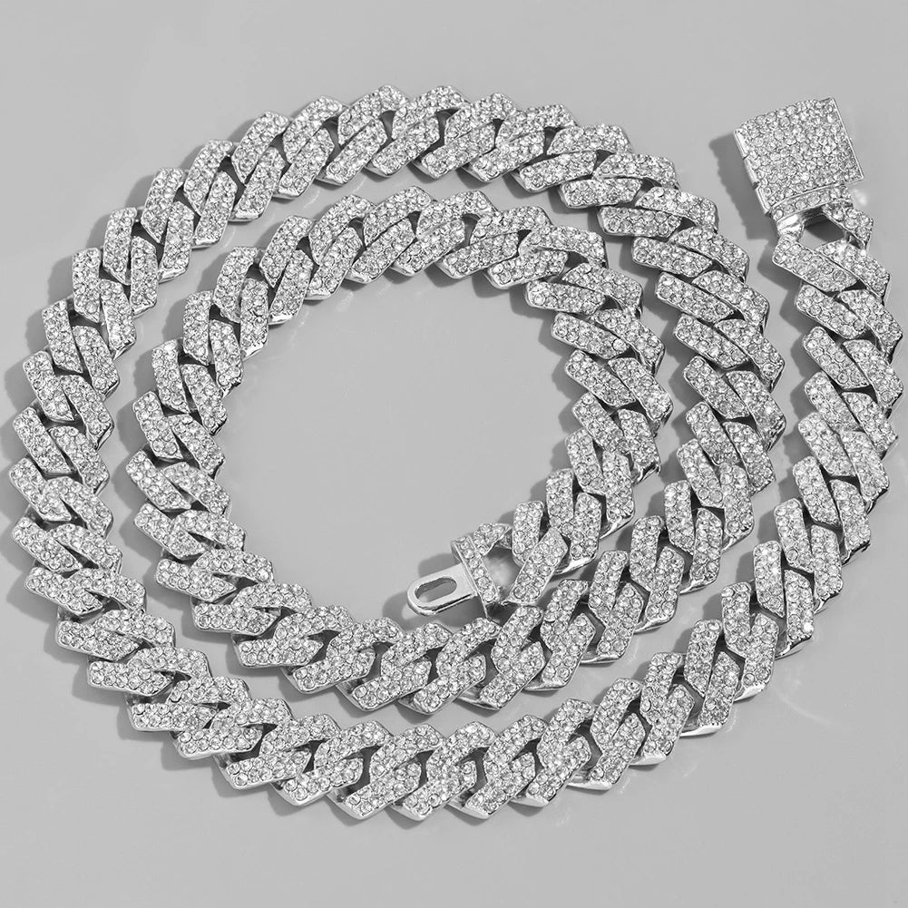 HipHop Men Women 14MM Prong Cuban Link Chain