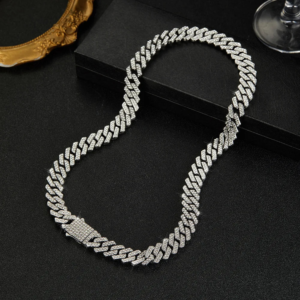 12MM Solid iced out Cuban Chain