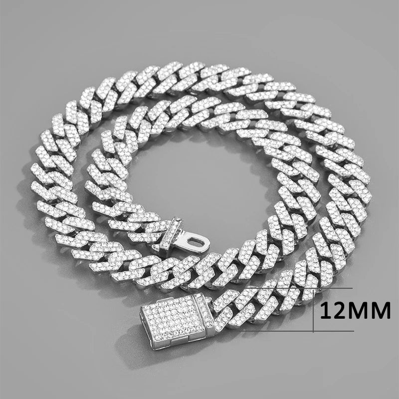 12MM Solid iced out Cuban Chain