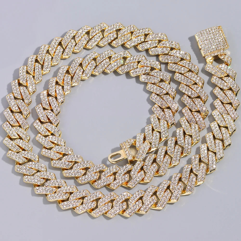 HipHop Men Women 14MM Prong Cuban Link Chain