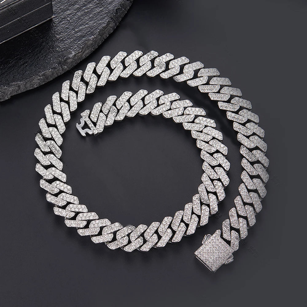 12MM Solid iced out Cuban Chain